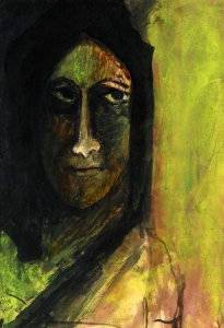 Rabindranath Tagore. Portrait of a woman.